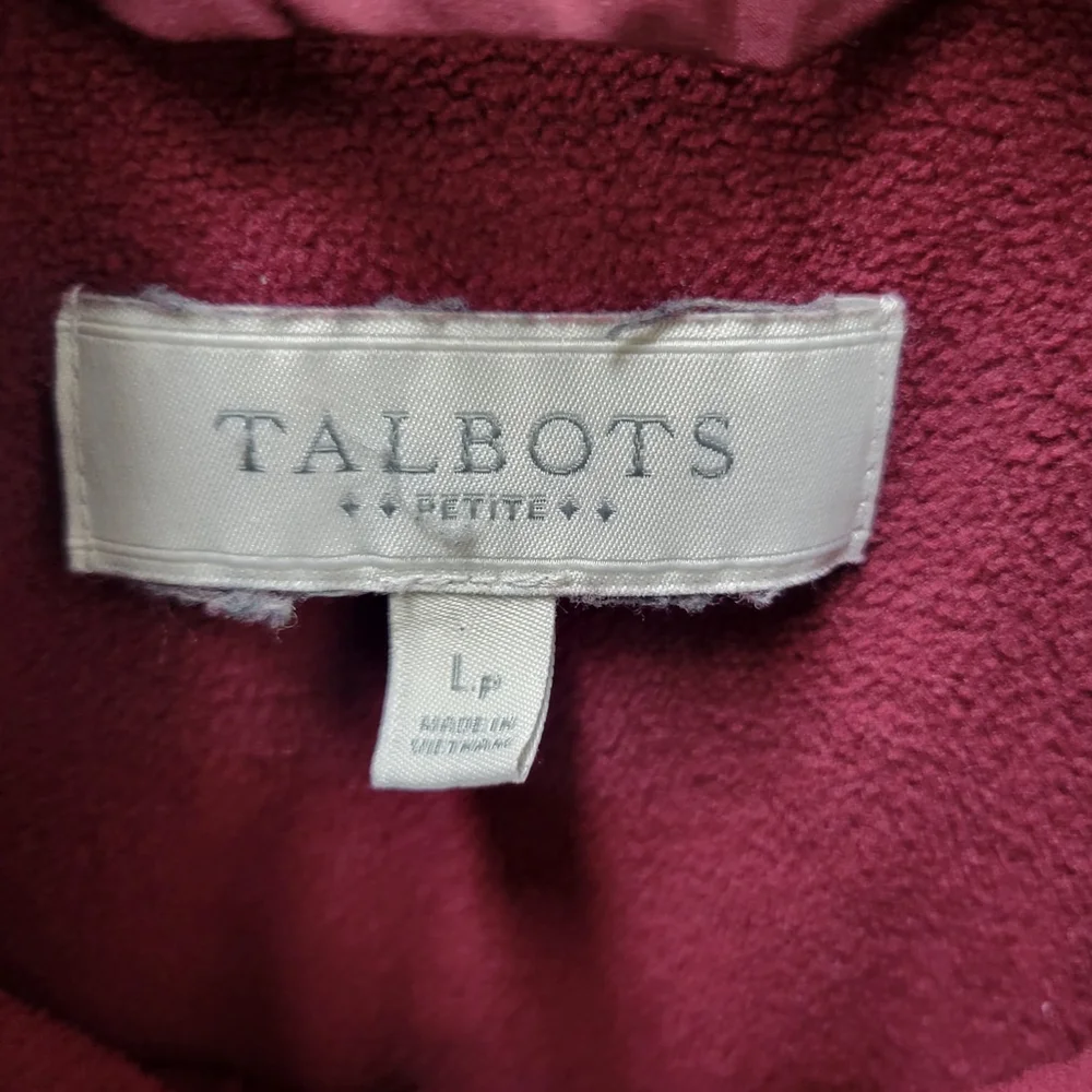Talbots Women's Red Snap Button Fleece Lined Puffer Vest Size Large Petite (LP) - Picture 7 of 7